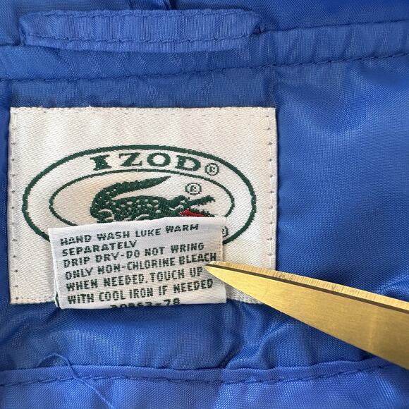 Vintage Izod Lacoste Blue Nylon 1/2 Zip Windbreaker Jacket Sz Large Front Pouch - Picture 11 of 13